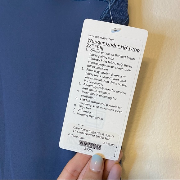 LULULEMON code blue Wunder Under crop leggings NWT - Picture 4 of 9
